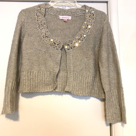 Xhilaration Cropped Sequin Collar Cardigan Size XL - Picture 1 of 4